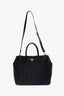 Prada Black Nylon Ruched Top Handle Bag With Strap