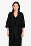 Pre-Loved Chanel™ Black Alpaca/Wool Logo Tie Cardigan Size 42