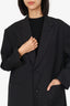 Junya Watanabe Black Wool Striped Blazer Coat Size XS
