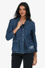 Love Moschino Blue Denim Logo Blazer Size 2