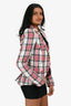 Smythe Pink/White Tartan Patterned Blazer Size 6