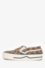 Gucci Beige Canvas GG Supreme Slip On Sneakers Size 34.5