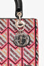 Christian Dior 2015 Black Patent Leather Sequin Lady Dior with Strap