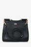 Dolce & Gabbana Black Floral Embroidered Sylvia Top Handle with Strap