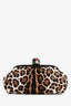 Dolce & Gabbana Ponyhair Calfskin Leopard Print Clutch with Chain