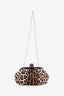 Dolce & Gabbana Ponyhair Calfskin Leopard Print Clutch with Chain