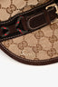 Gucci Brown Leather GG Supreme Buckle Detail Hat Size L