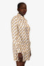 Gucci Silk Beige/Yellow Horsebit Patterned Shirt Dress Size 40