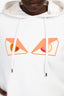 Fendi White/Neon Orange Monster Hoodie Size 40