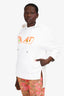 Fendi White/Neon Orange Monster Hoodie Size 40
