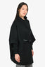 Loro Piana Black Cashmere/Leather Belted Cape Est. S/M