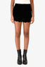 Saint Laurent Black Velvet Scalloped Shorts Size 36
