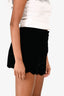 Saint Laurent Black Velvet Scalloped Shorts Size 36