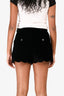Saint Laurent Black Velvet Scalloped Shorts Size 36