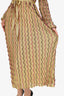 M Missoni Gold Metallic Zigzag Stripe Maxi Dress Size 40