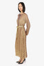 M Missoni Gold Metallic Zigzag Stripe Maxi Dress Size 40