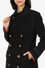 Junya Watanabe Comme des Garcons Black Wool Reversible Double Breasted Coat Size M