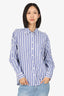 Derek Lam 10 Crosby Blue/White Striped Button Detail Shirt Size 8