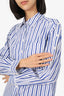 Derek Lam 10 Crosby Blue/White Striped Button Detail Shirt Size 8