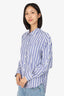 Derek Lam 10 Crosby Blue/White Striped Button Detail Shirt Size 8