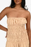 Majorelle Beige 'Vanna' Ruched Strapless Midi Dress Size S