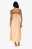 Majorelle Beige 'Vanna' Ruched Strapless Midi Dress Size S