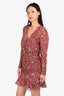 Veronica Beard Red/White Ruched Dress Size 2