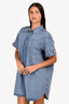 Sezane Blue Denim Short Sleeve Mini Dress Size 40