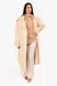 Song Of Style Cream 'Solene' Faux Leather Belted Coat Size M