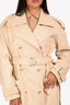 Song Of Style Cream 'Solene' Faux Leather Belted Coat Size M