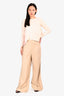 L'Academie Tan Wide Leg Trousers Size M
