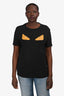 Fendi Black/Yellow Cotton/Leather Monster Crew Neck T-Shirt Size 50