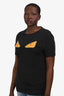 Fendi Black/Yellow Cotton/Leather Monster Crew Neck T-Shirt Size 50