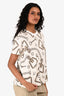 Hermès White Cotton 'L'effet Kaleidoscope' Boxy T-Shirt Size 34