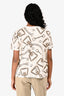 Hermès White Cotton 'L'effet Kaleidoscope' Boxy T-Shirt Size 34