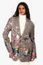 R13 Brown/Multicolour Tweed Paint Splatter Wool Blazer Size XS