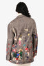 R13 Brown/Multicolour Tweed Paint Splatter Wool Blazer Size XS