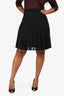 St. John Black Pleated Midi Skirt Size 6