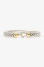 David Yurman Sterling Silver/18K Yellow Gold Diamond Buckle Classic Cable Bracelet
