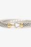 David Yurman Sterling Silver/18K Yellow Gold Diamond Buckle Classic Cable Bracelet
