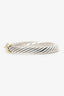David Yurman Sterling Silver/18K Yellow Gold Diamond Buckle Classic Cable Bracelet