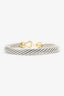 David Yurman Sterling Silver/18K Yellow Gold Diamond Buckle Classic Cable Bracelet