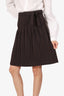 Zac Posen Brown Pleated Mini Skirt Size 6