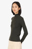 Akris Green Wool Turtle Neck Knit Sweater Size 6