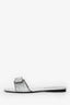 Salvatore Ferragamo Silver Glitter Vara Bow Slide Sandals Size 9