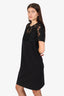 Escada Black Lace Detail Short Sleeve Dress Size 42