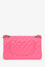 Pre-Loved Chanel™ Pink Caviar Leather Medium Classic Double Flap Shoulder Bag