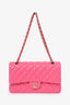 Pre-Loved Chanel™ Pink Caviar Leather Medium Classic Double Flap Shoulder Bag