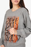 Loewe Grey Cashmere Shredded Logo Sweater Size L