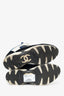 Pre-Loved Chanel™ Black/Blue Suede/Mesh Chunky Sneaker Size 38.5